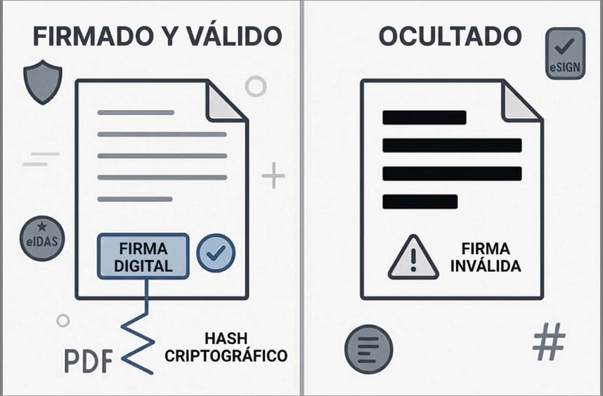 definir archivos con firma inválida