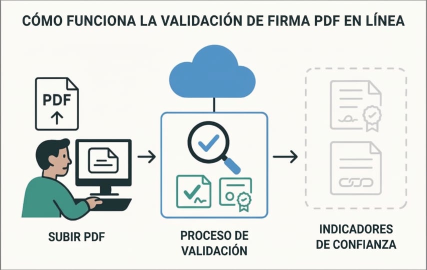 proceso paso a paso para validar firma PDF online