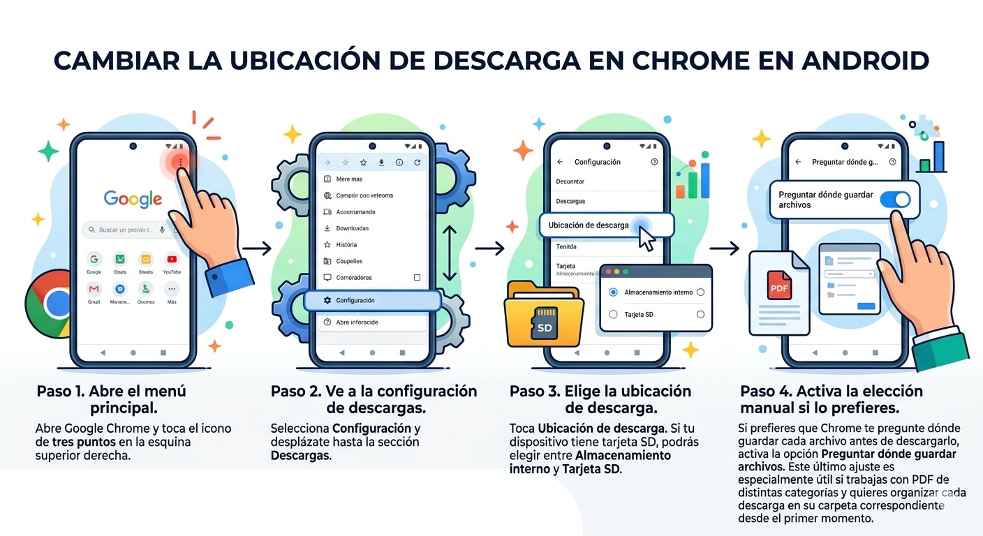 Persona buscando un archivo PDF en su teléfono móvil con la barra de búsqueda activa en la app de archivos