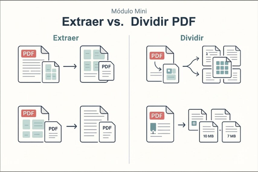 Extraer vs dividir PDFs