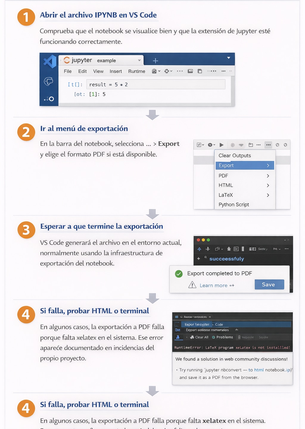 Exportar un notebook desde VS Code