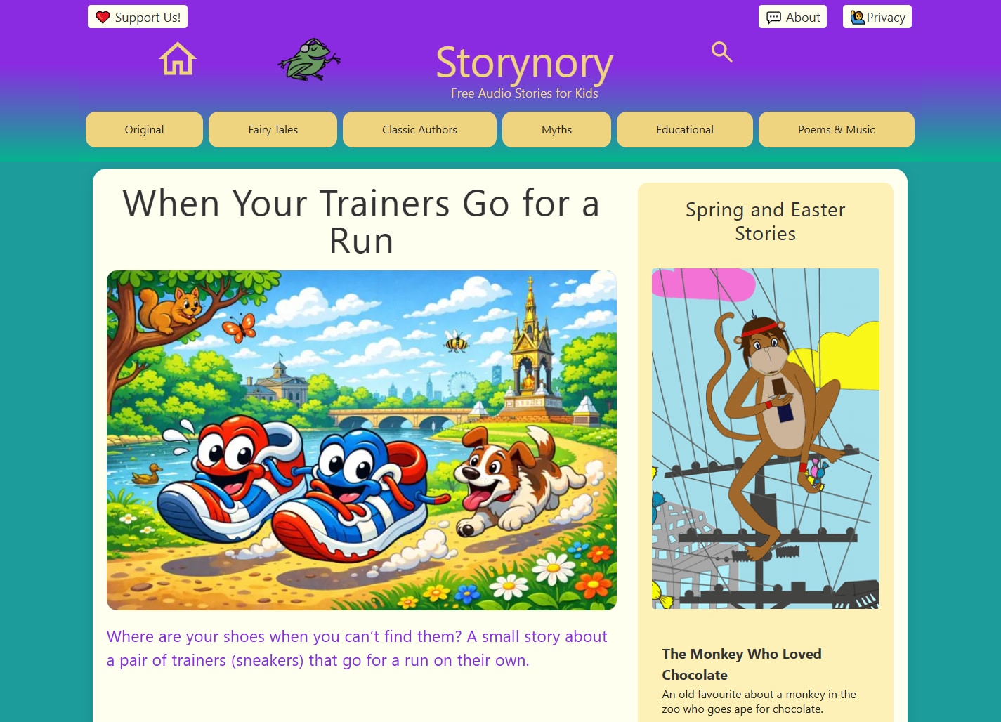 Storynory sitio para escuchar audiolibros y cuentos gratis para niños