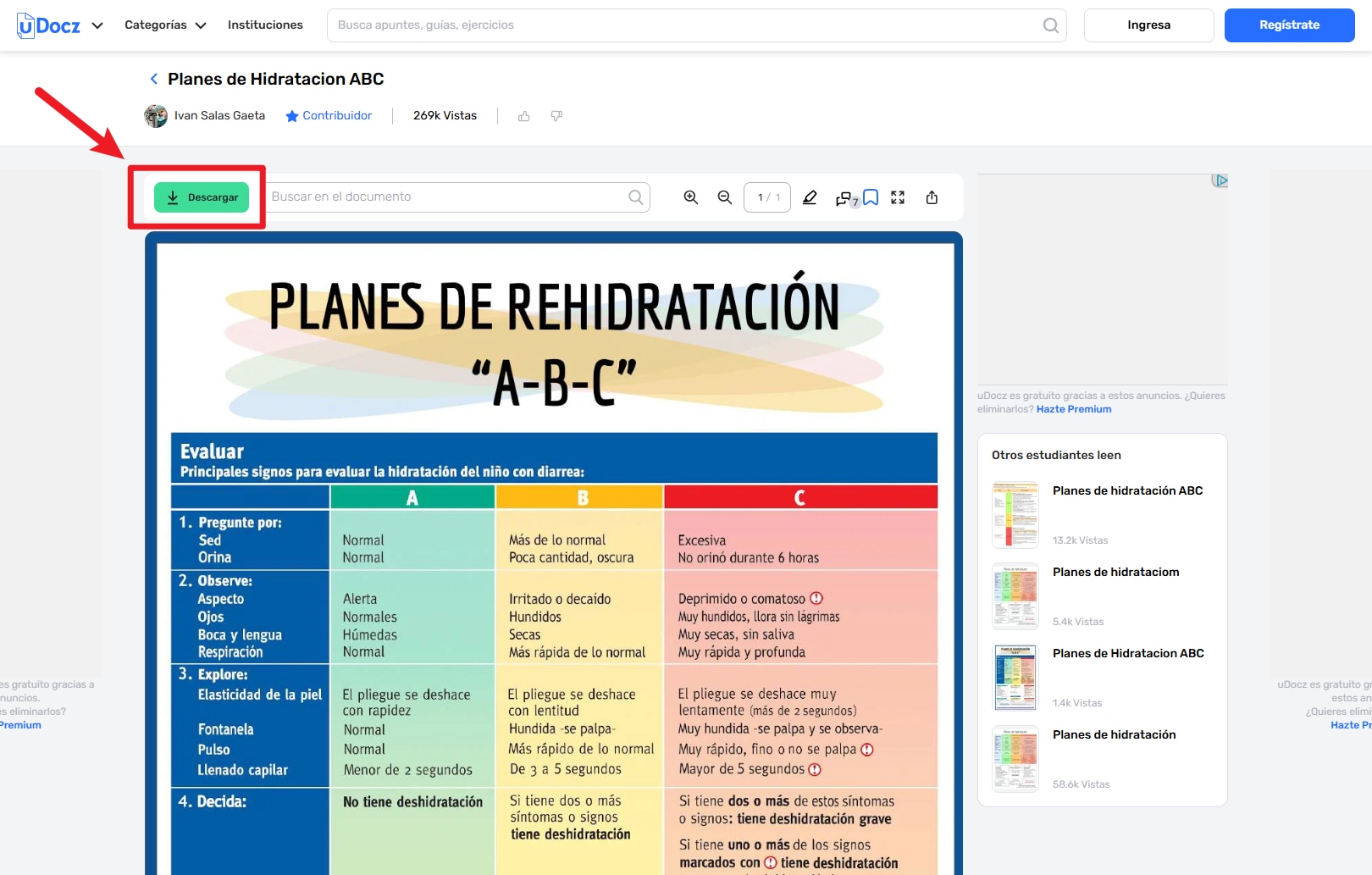 Comprobar si el documento tiene descarga gratuita