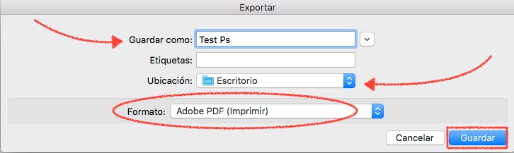 Elige Adobe PDF para imprimir