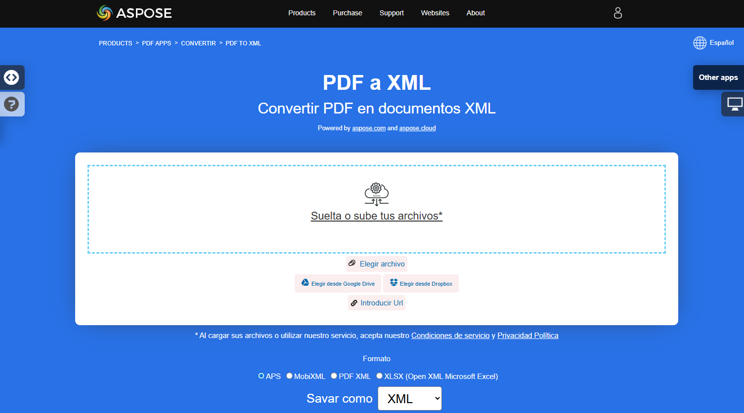 Aspose PDF to XML: convertidor PDF a XML online con opción para desarrolladores