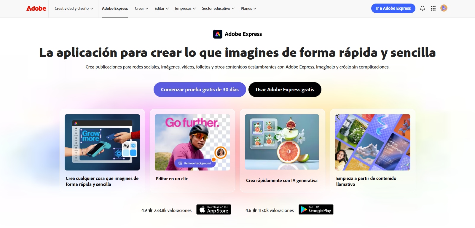 Adobe Express: opción ligera para materiales de marketing