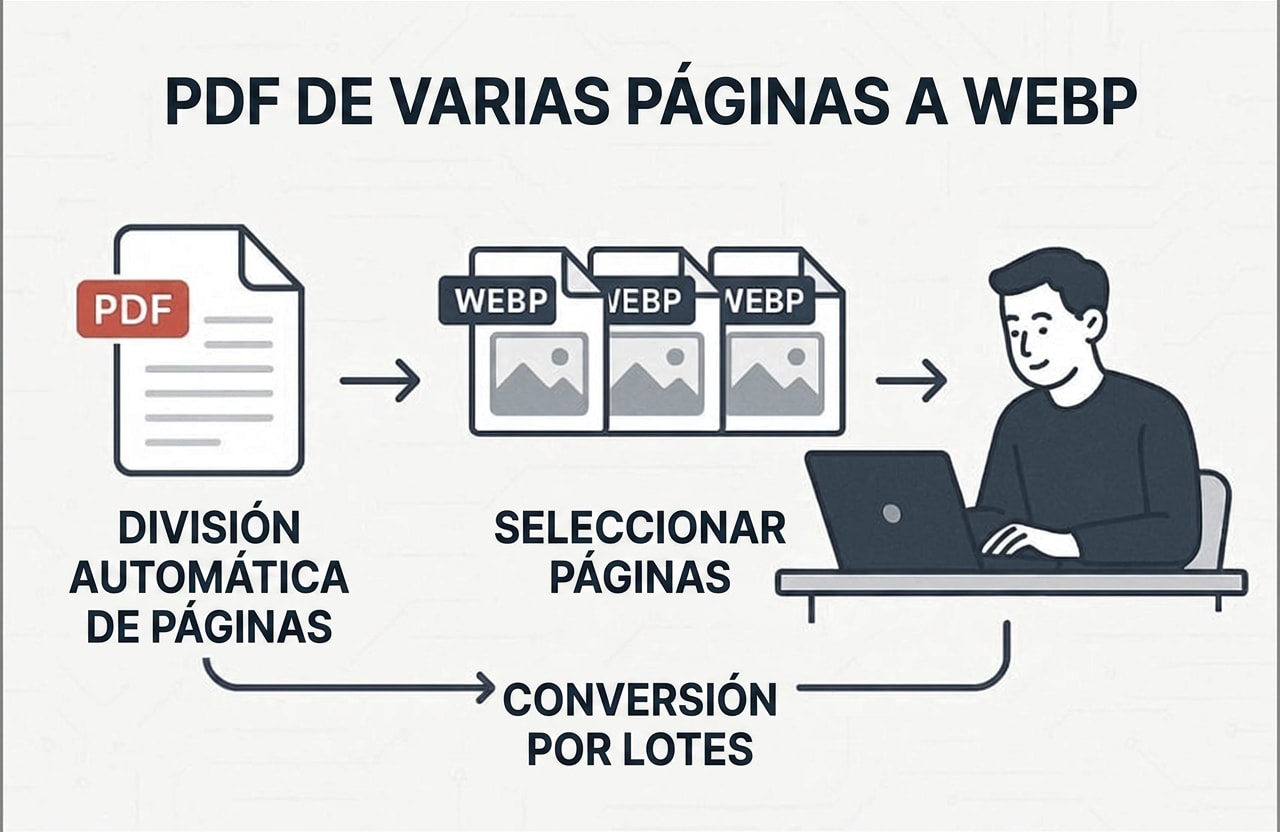 Convertir PDF de varias páginas a imágenes WEBP