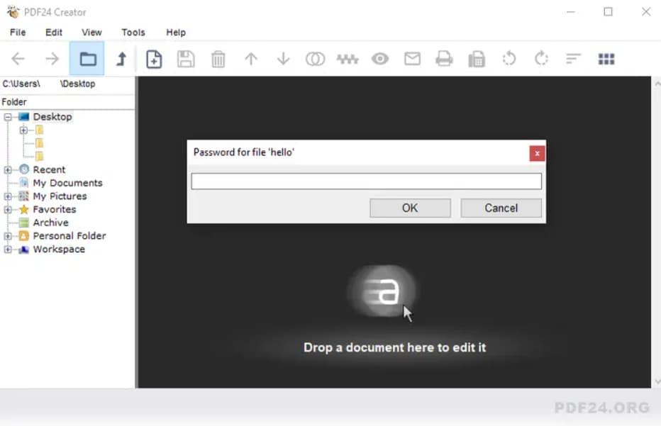 PDF24 Creator - Programa gratuito para desbloquear PDF en Windows