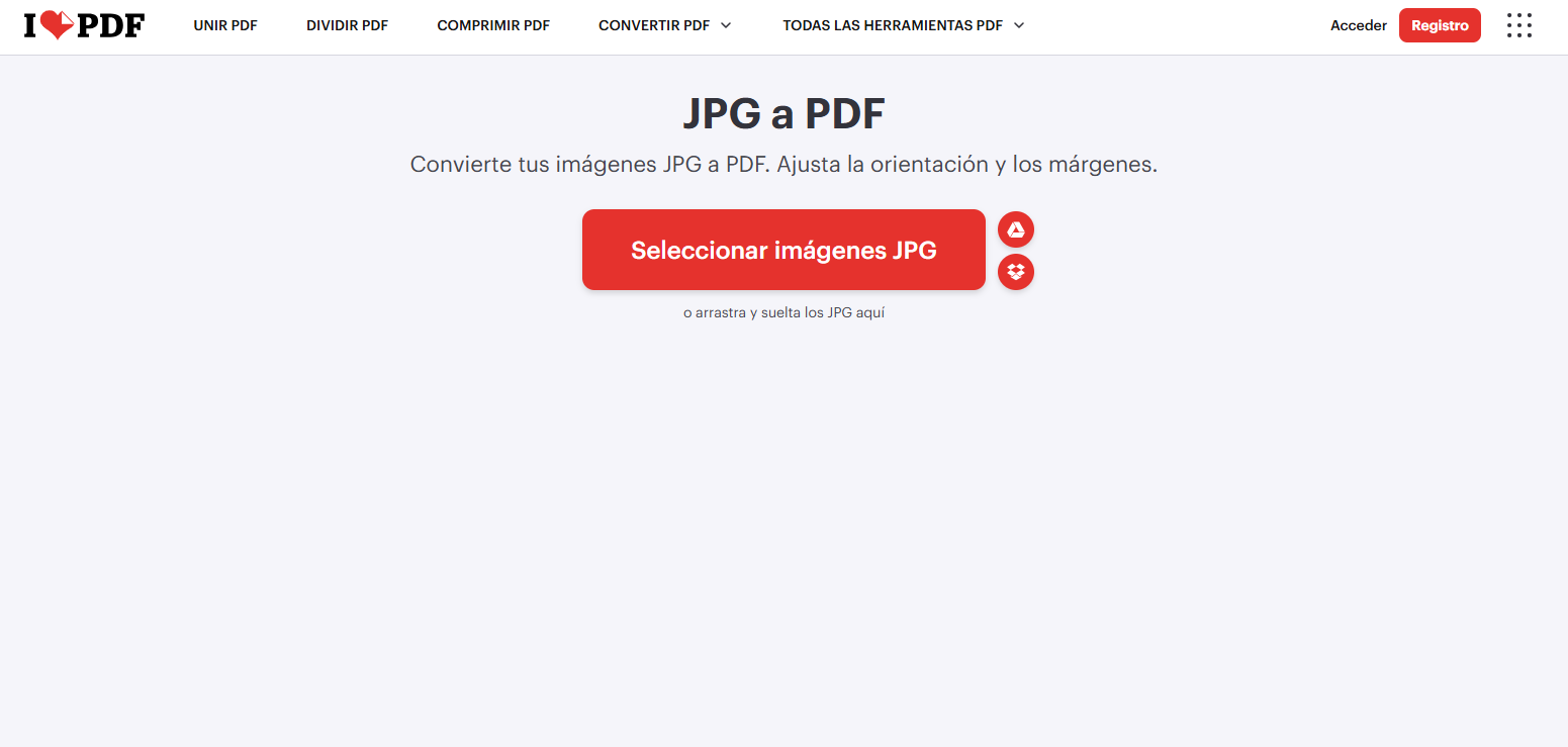 Unir varios PNG en un solo PDF con iLovePDF