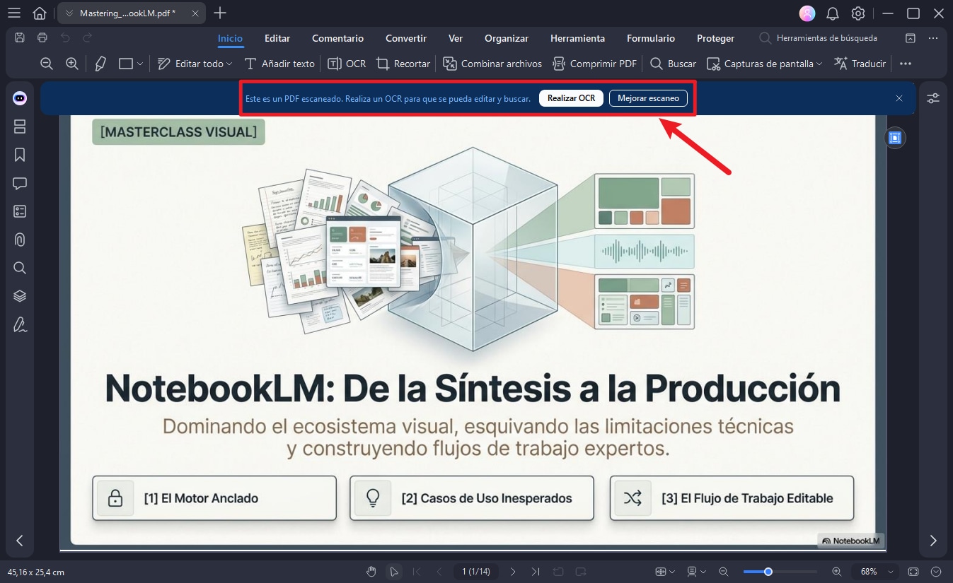 Aplicar OCR si el contenido no es editable