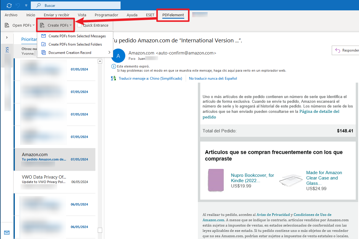 Ve a la pestaña de PDFelement y crear PDF