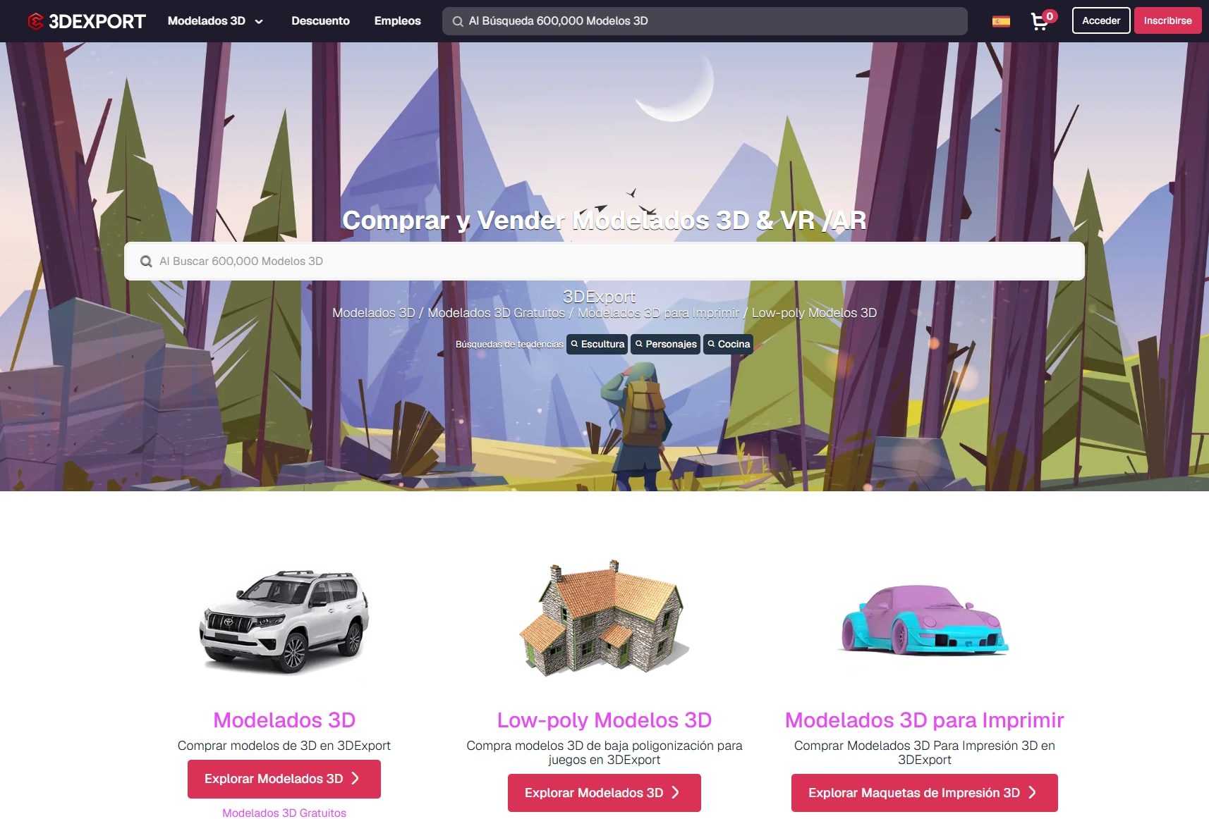 3DExport, marketplace de modelos 3D profesionales