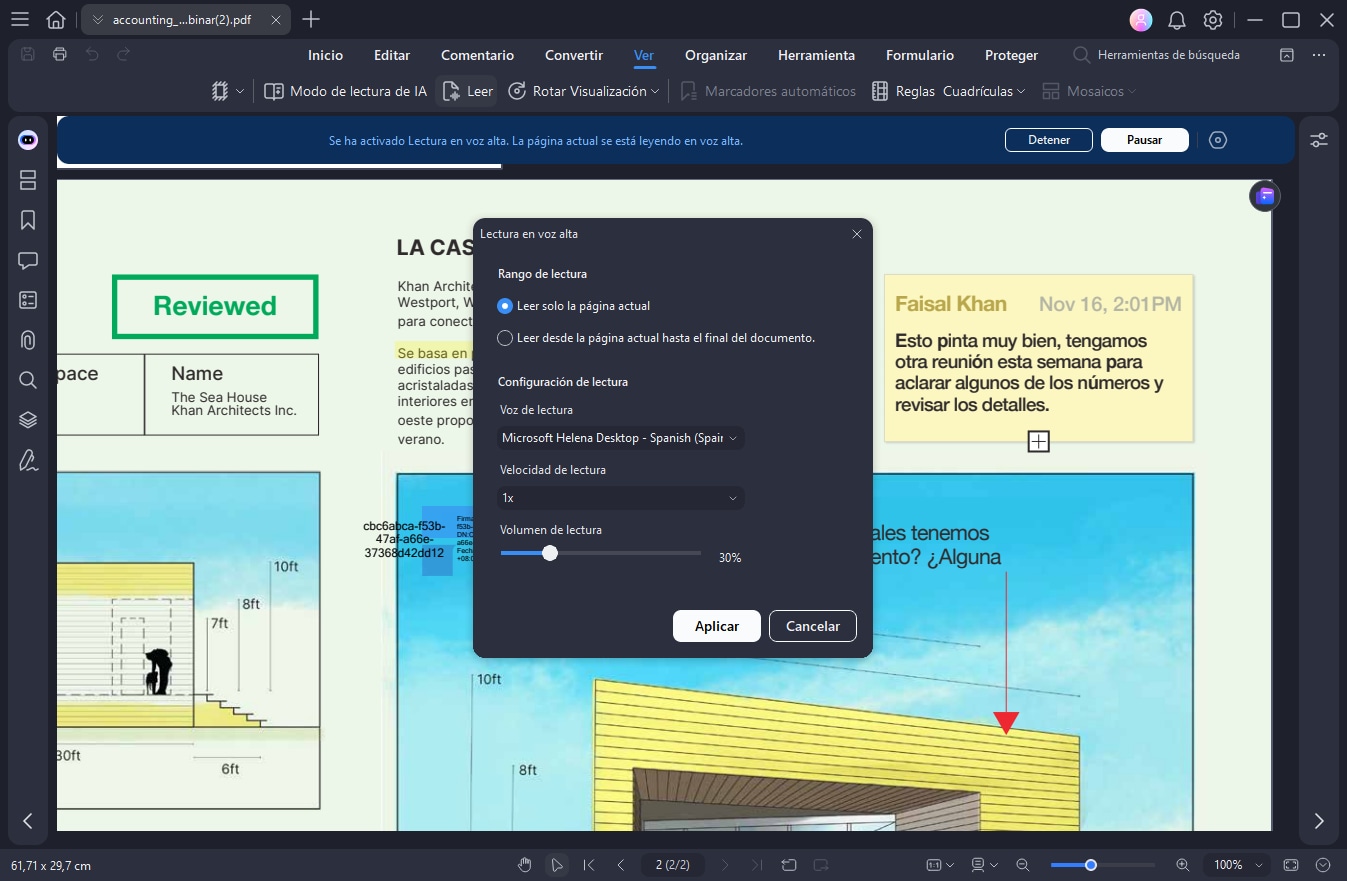 Leer PDF en voz alta en PDFelement