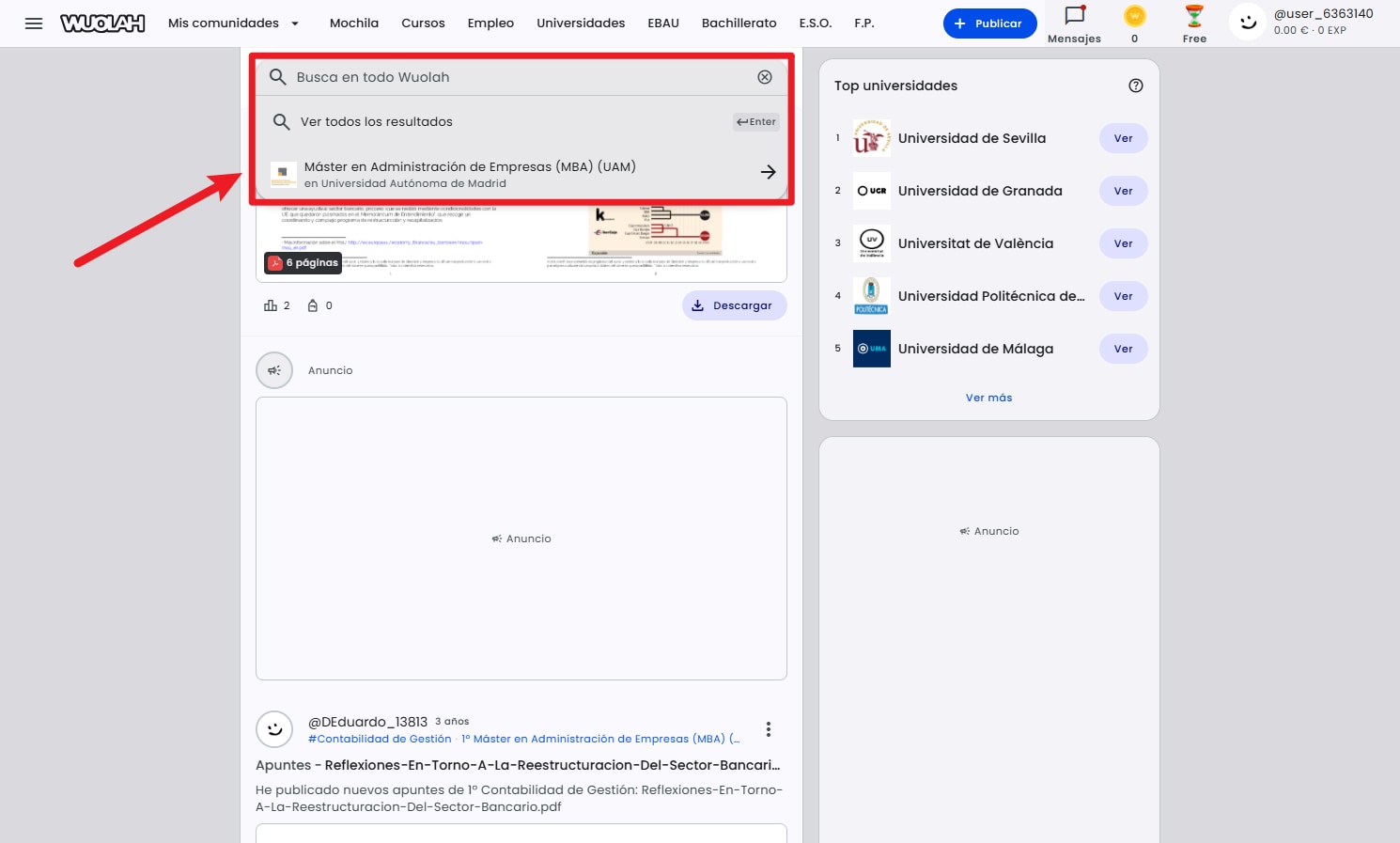 Busca el apunte que necesitas en Wuolah