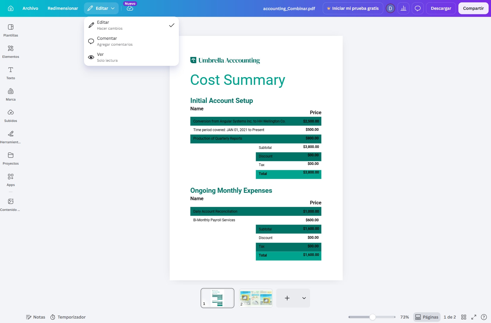 Canva PDF Editor: editor PDF para diseño y documentos visuales