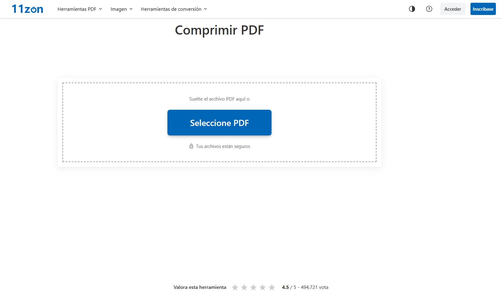 Reducción de tamaño de PDF con el compresor de 11zon