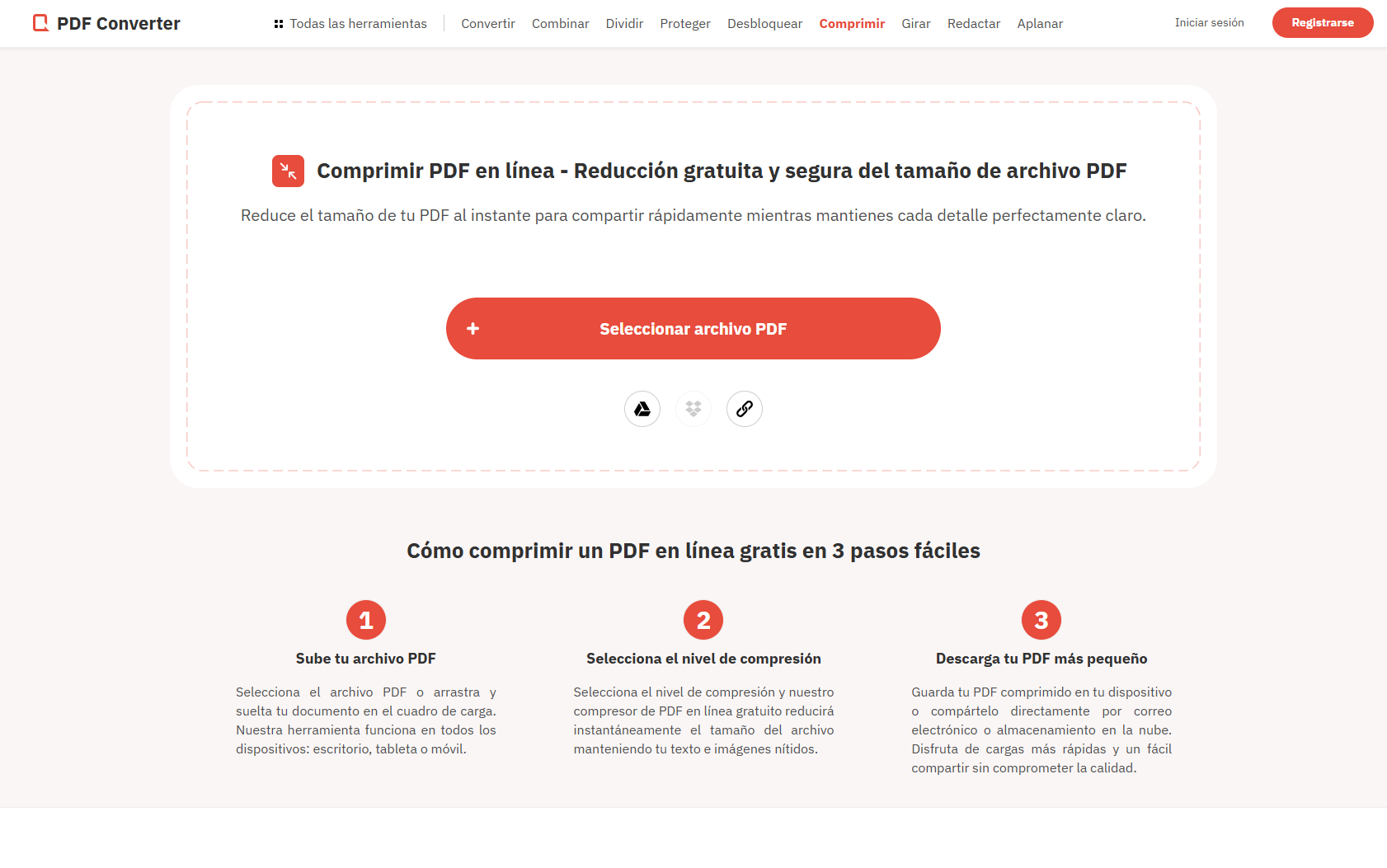FreePDFConvert: mejor para comprimir y convertir