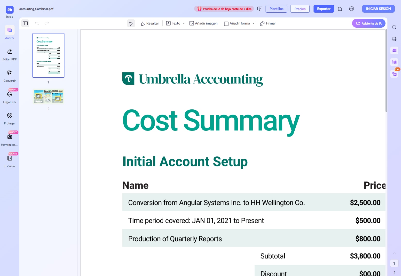 HiPDF: editor PDF online para tareas rápidas