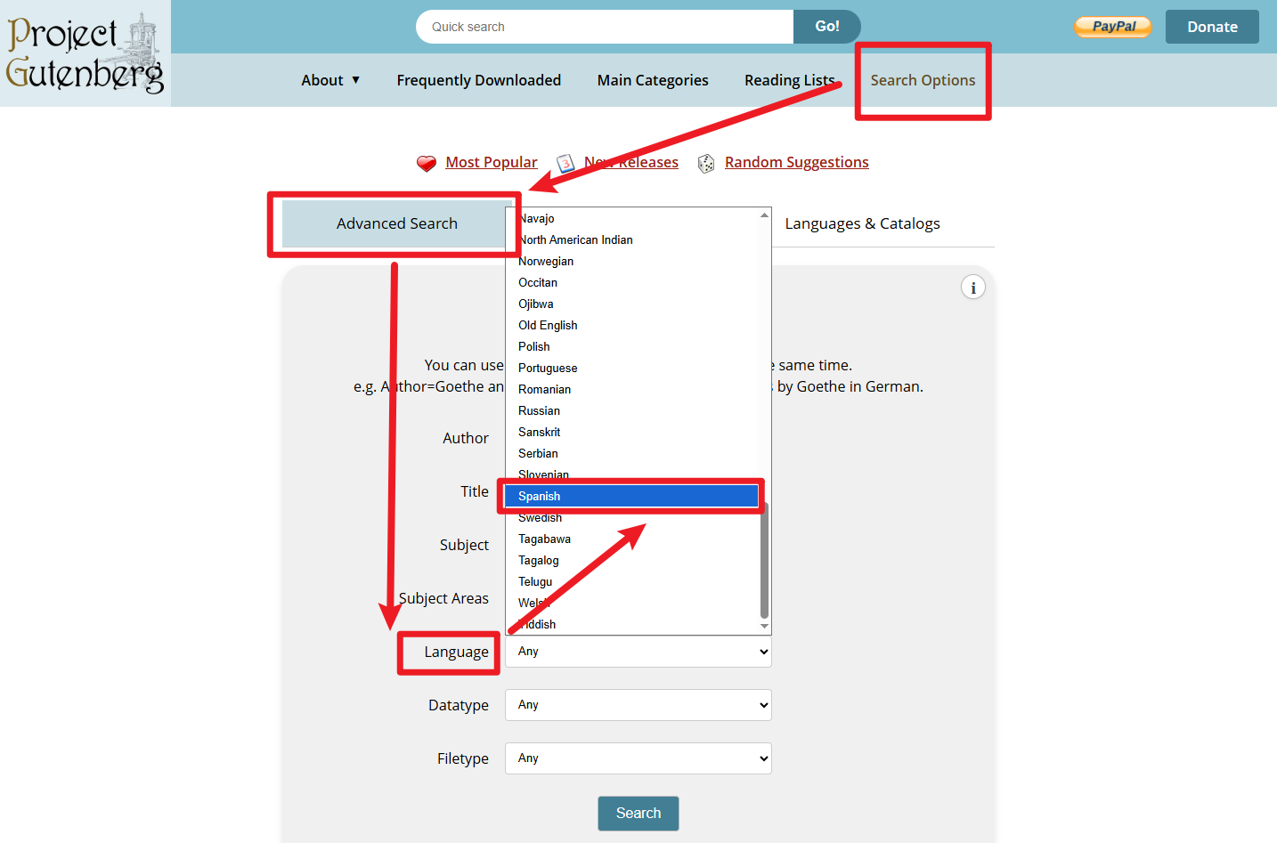 Usa Advanced Search si quieres afinar la búsqueda