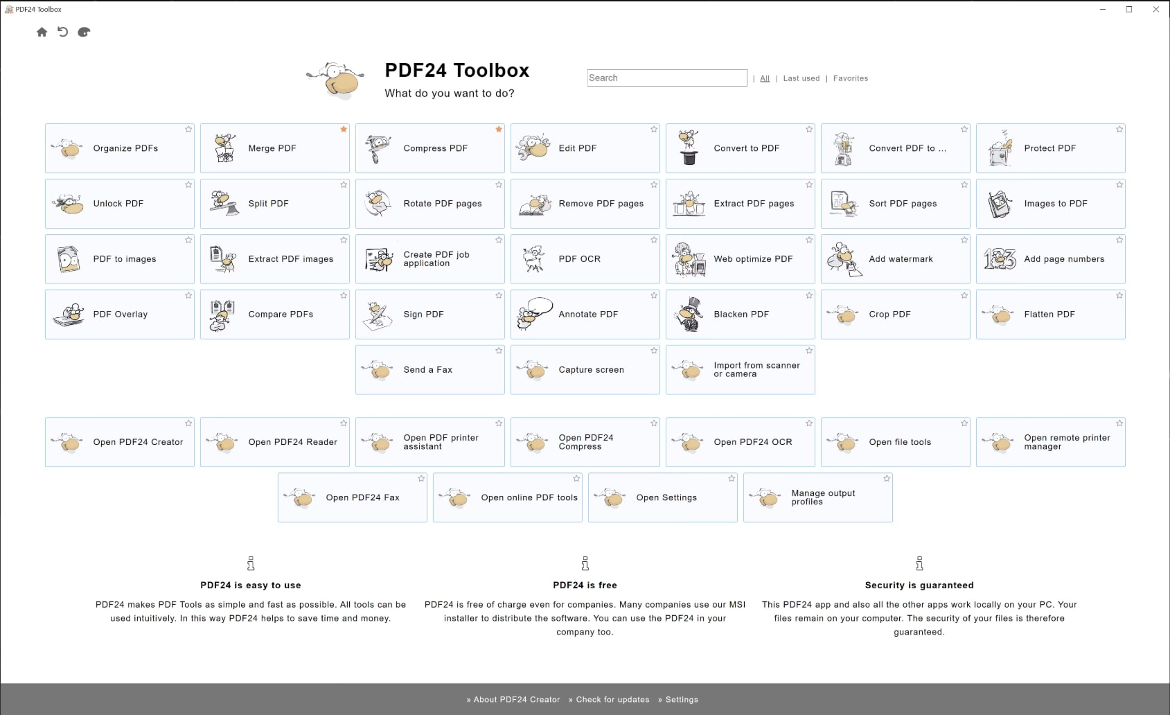 Reducción de tamaño de PDF con el compresor de PDF24 Creator