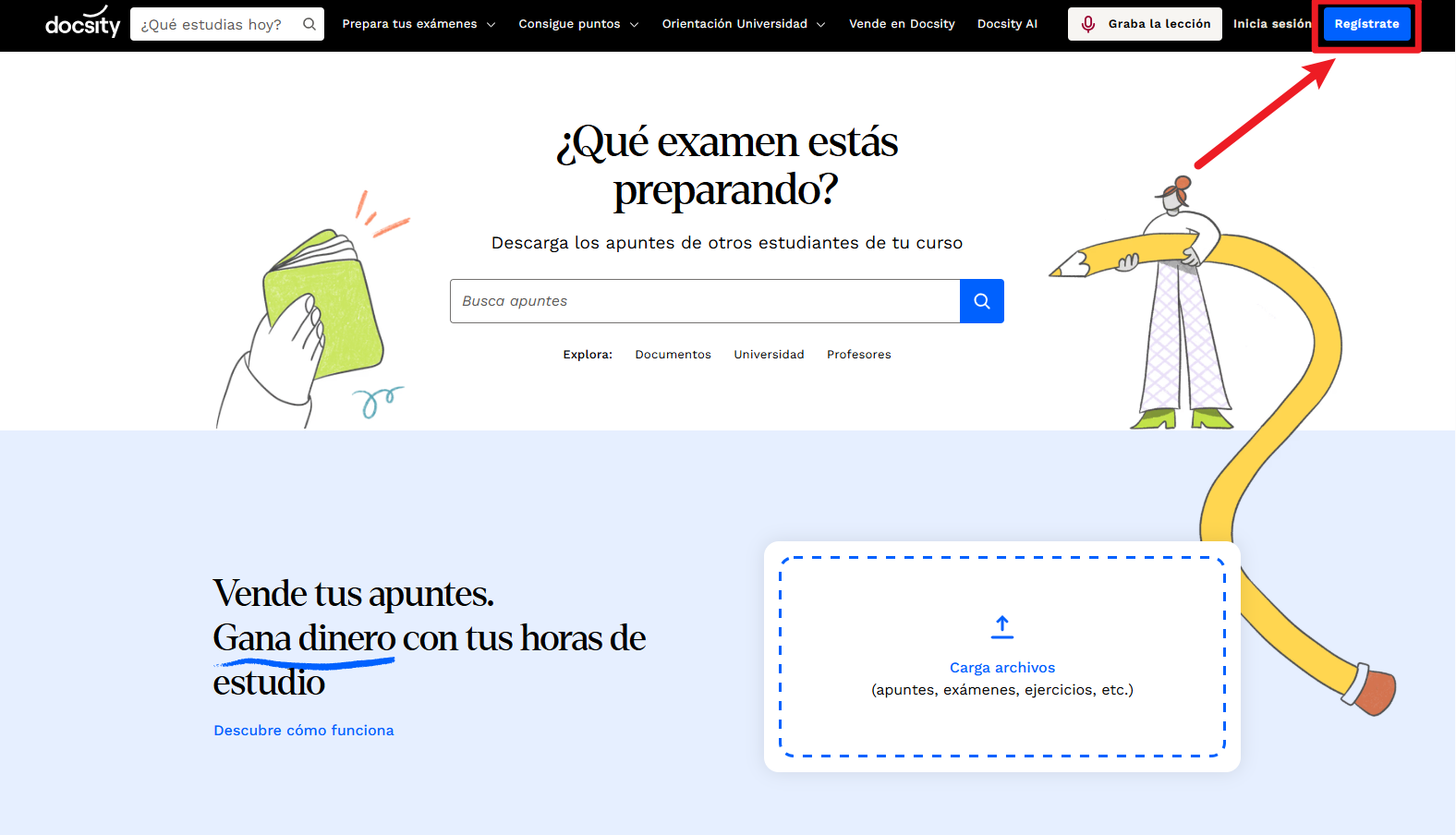 Crear una cuenta o iniciar sesión en Docsity