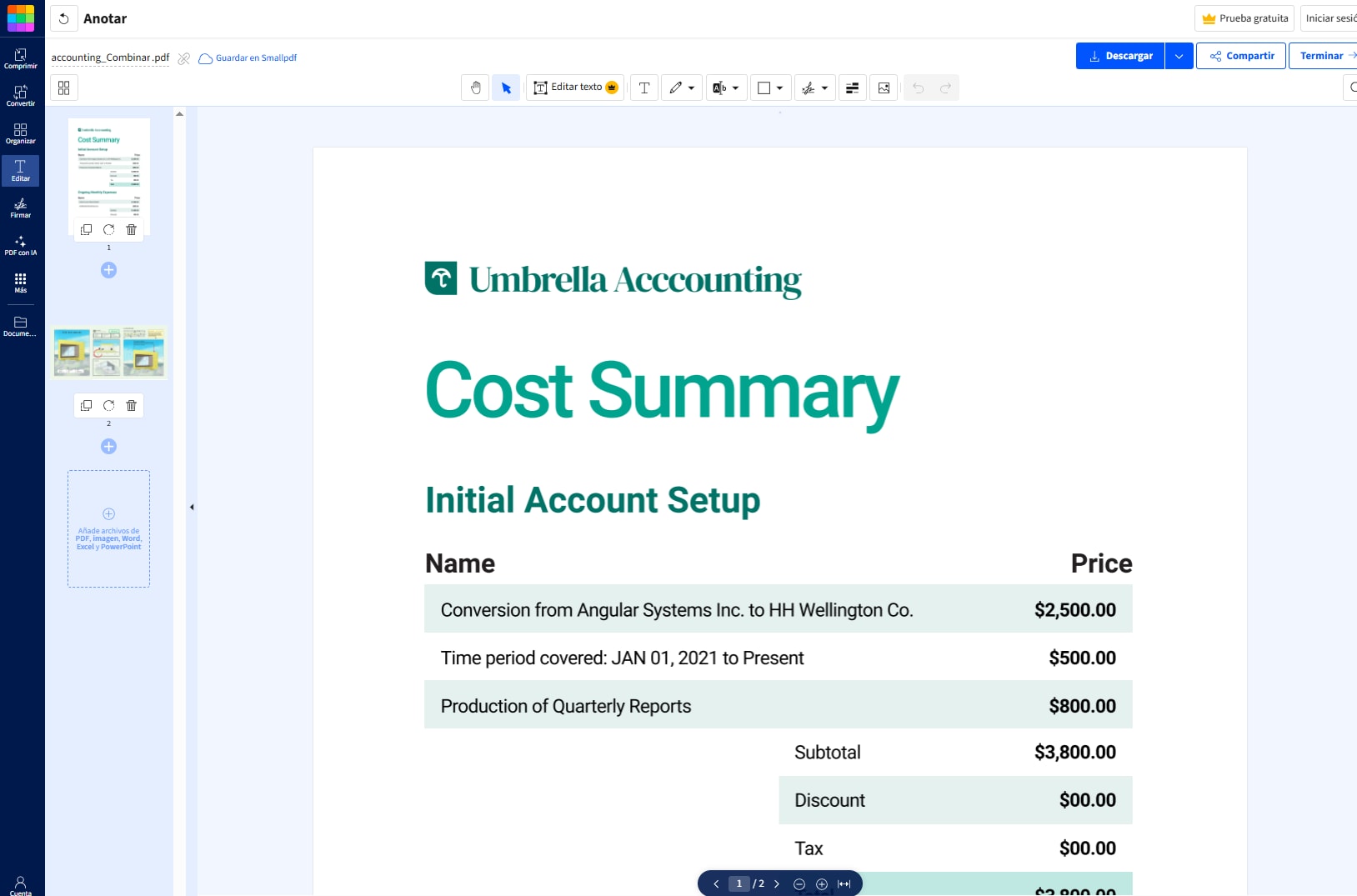 Smallpdf: editor PDF online para uso ocasional y móvil