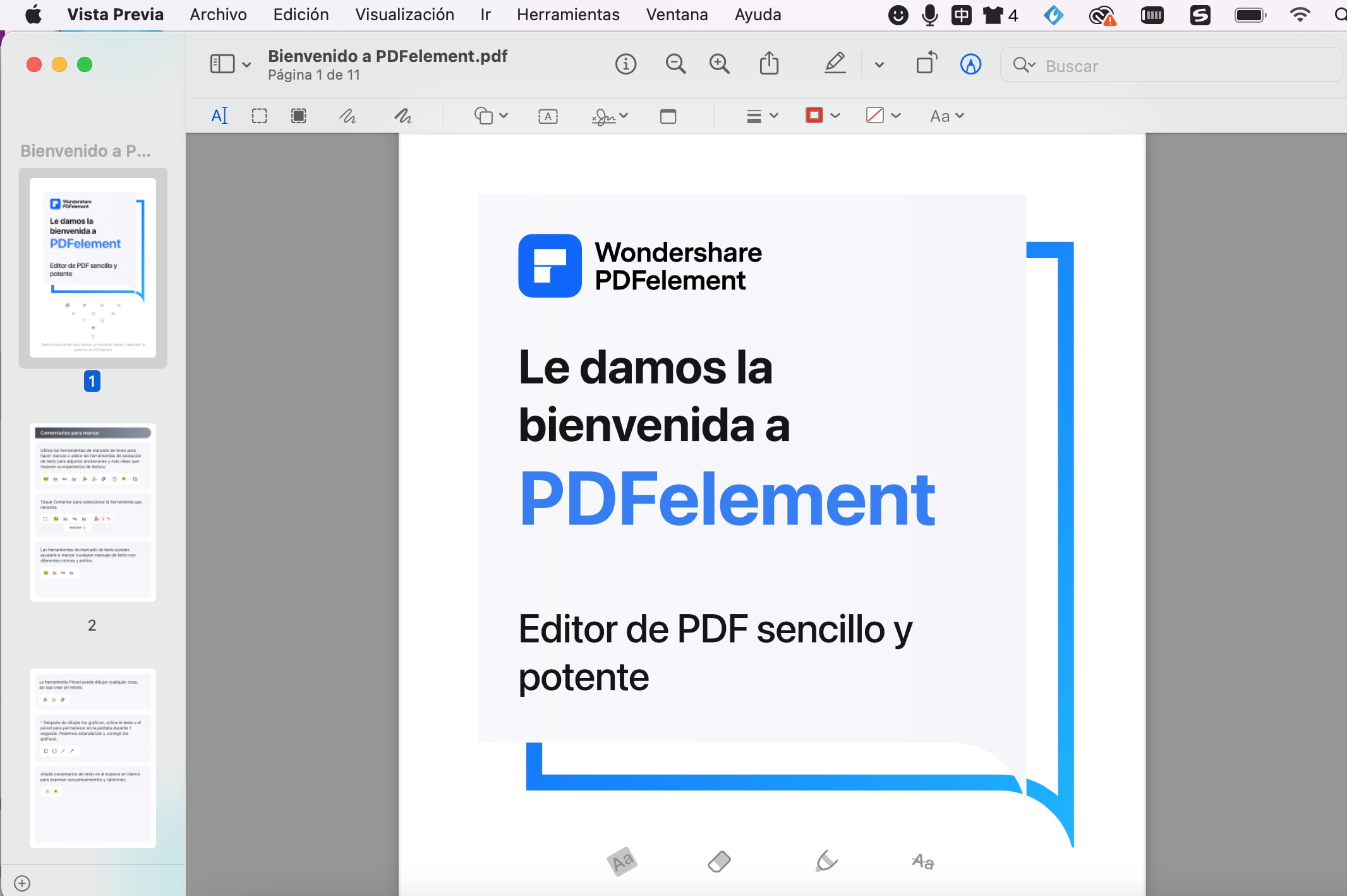 Vista Previa: editor PDF gratis integrado en Mac