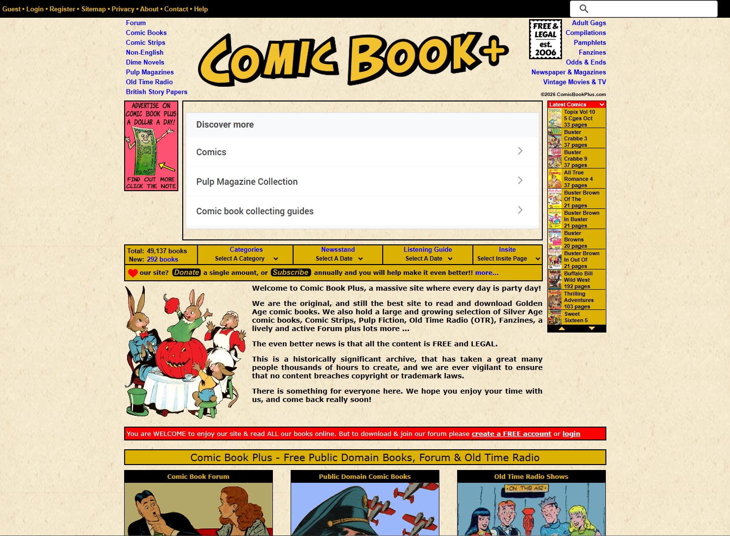 Portada de Comic Book Plus con descarga directa sin registro