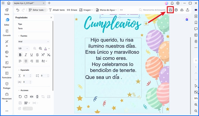 Guarda y exporta en el formato que necesites