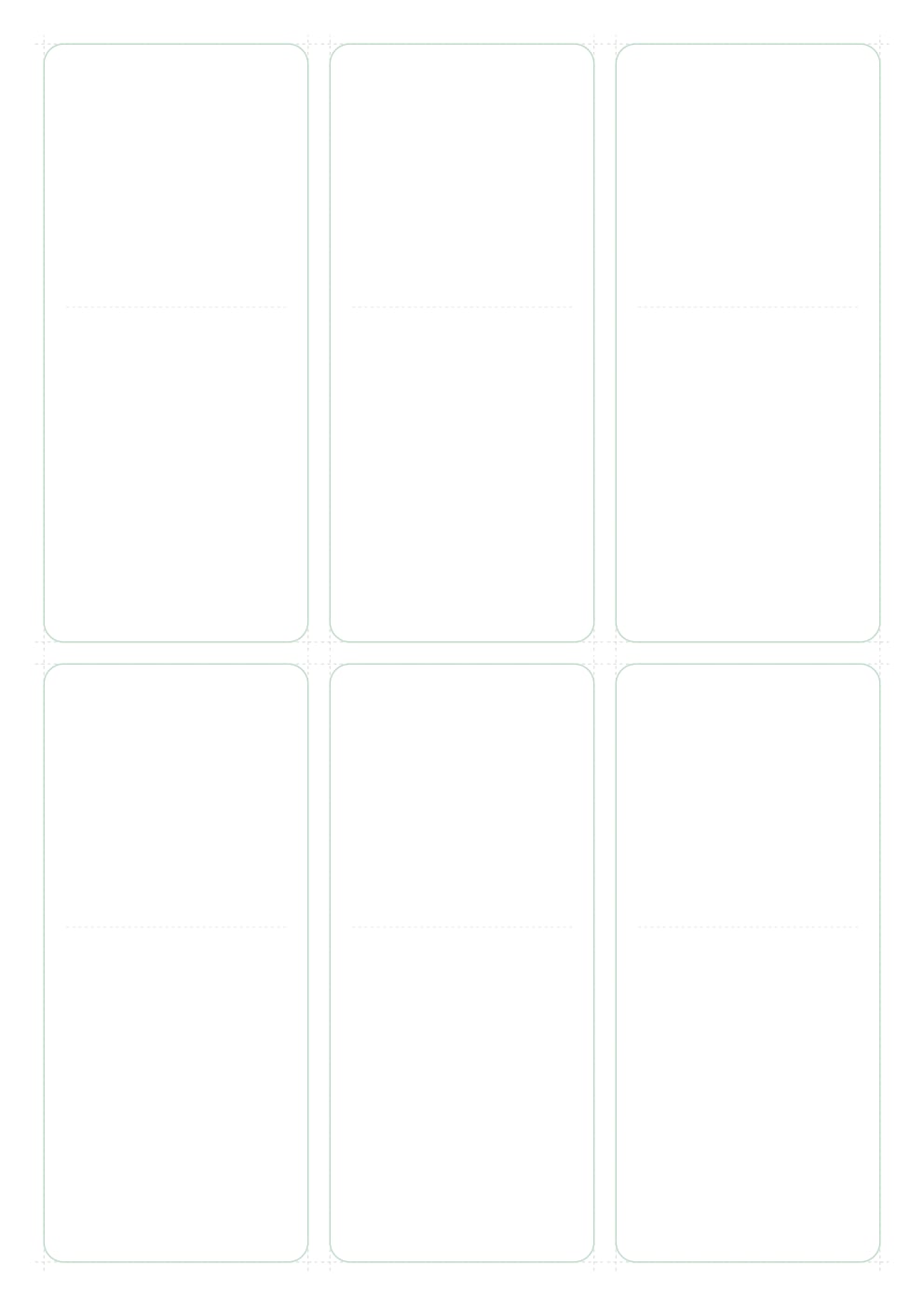 Tarjetas A4 verticales 6 por hoja