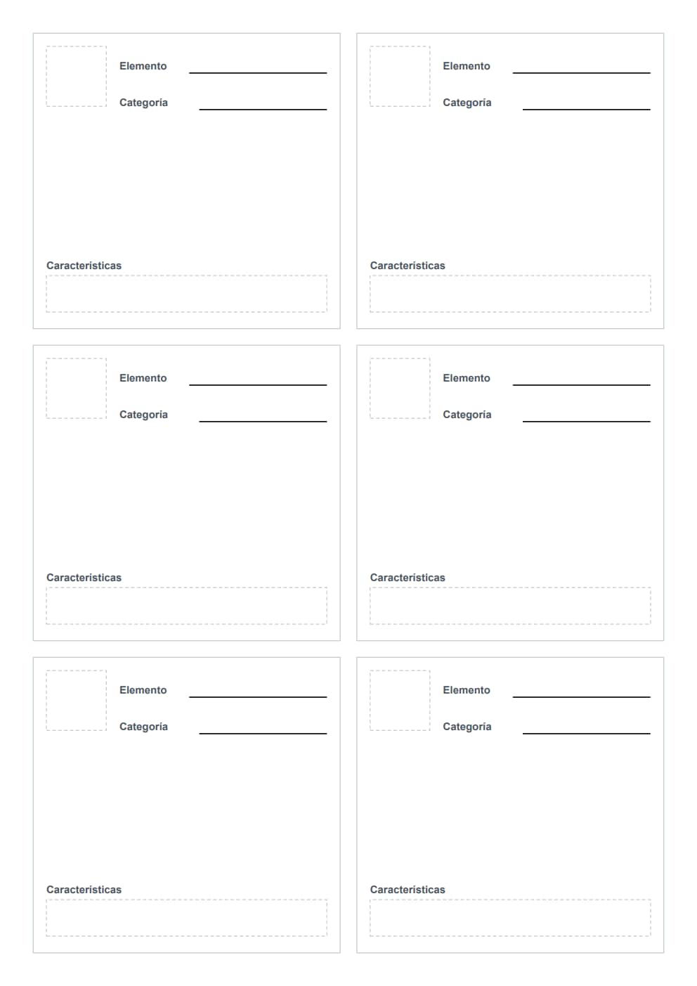 Tarjetas didácticas de clasificación para imprimir