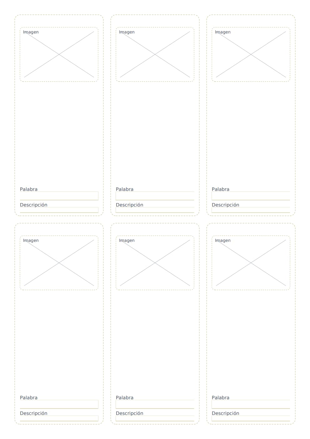 Flashcards editables con imagen A4