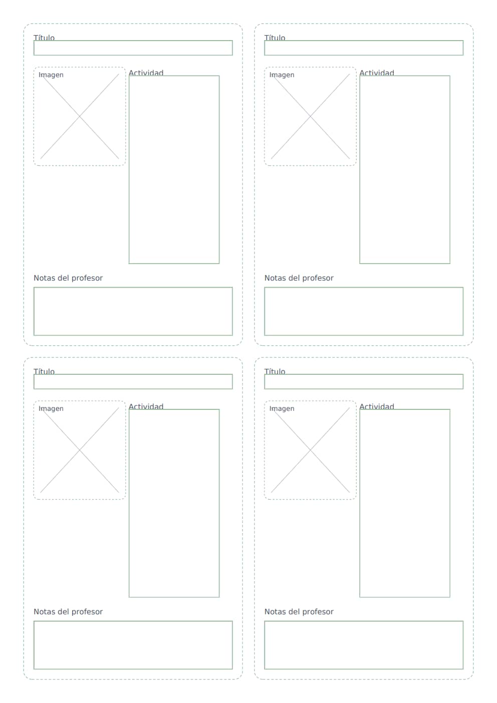 Tarjetas didácticas editables A4