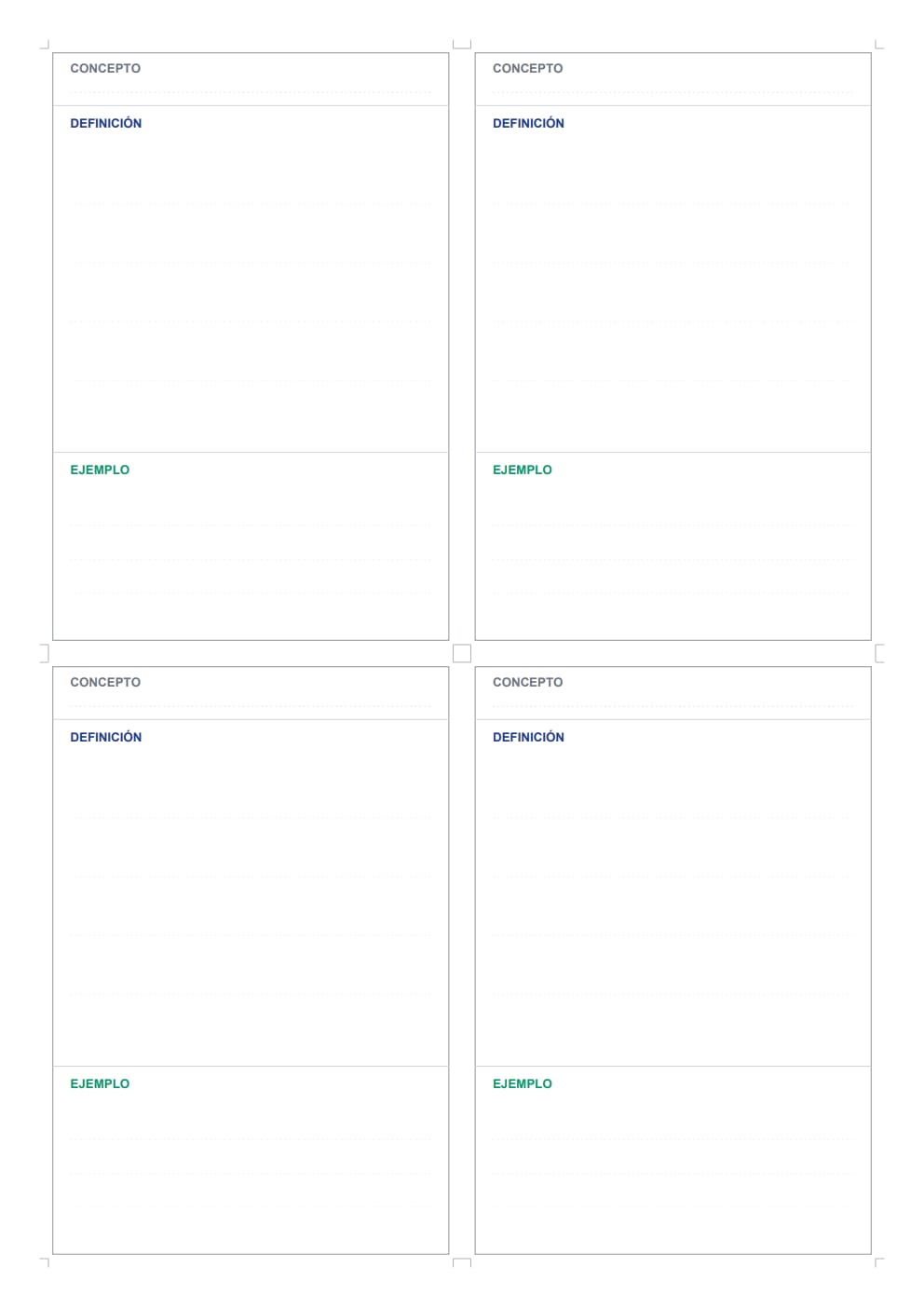 Fichas de estudio concepto definición