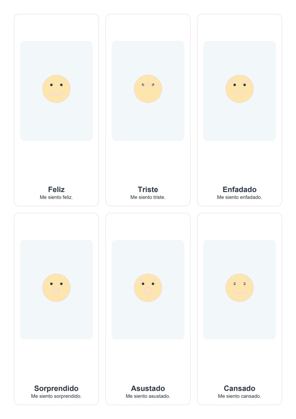 Flashcards de emociones para niños