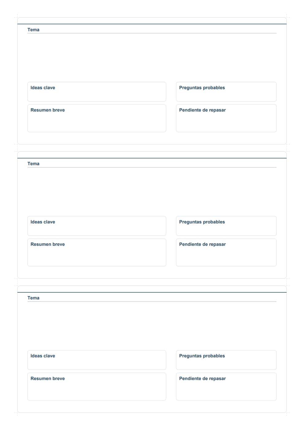 Fichas oposiciones tema resumen A4