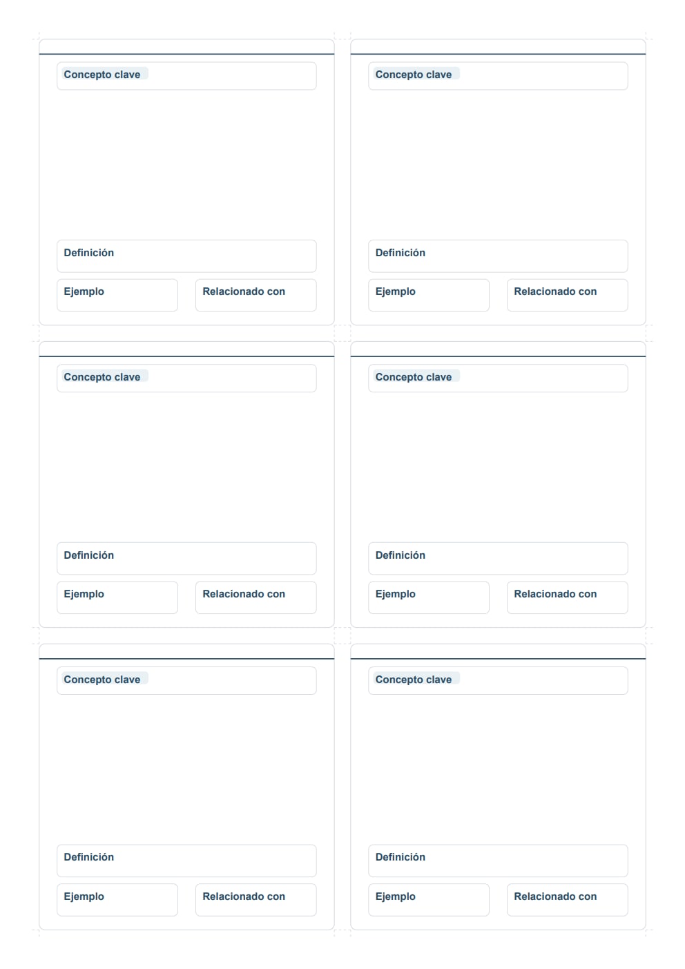 Flashcards oposiciones conceptos clave A4