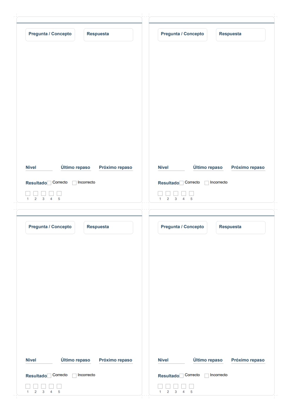 Cómo usar una plantilla de repaso espaciado para oposiciones en PDF