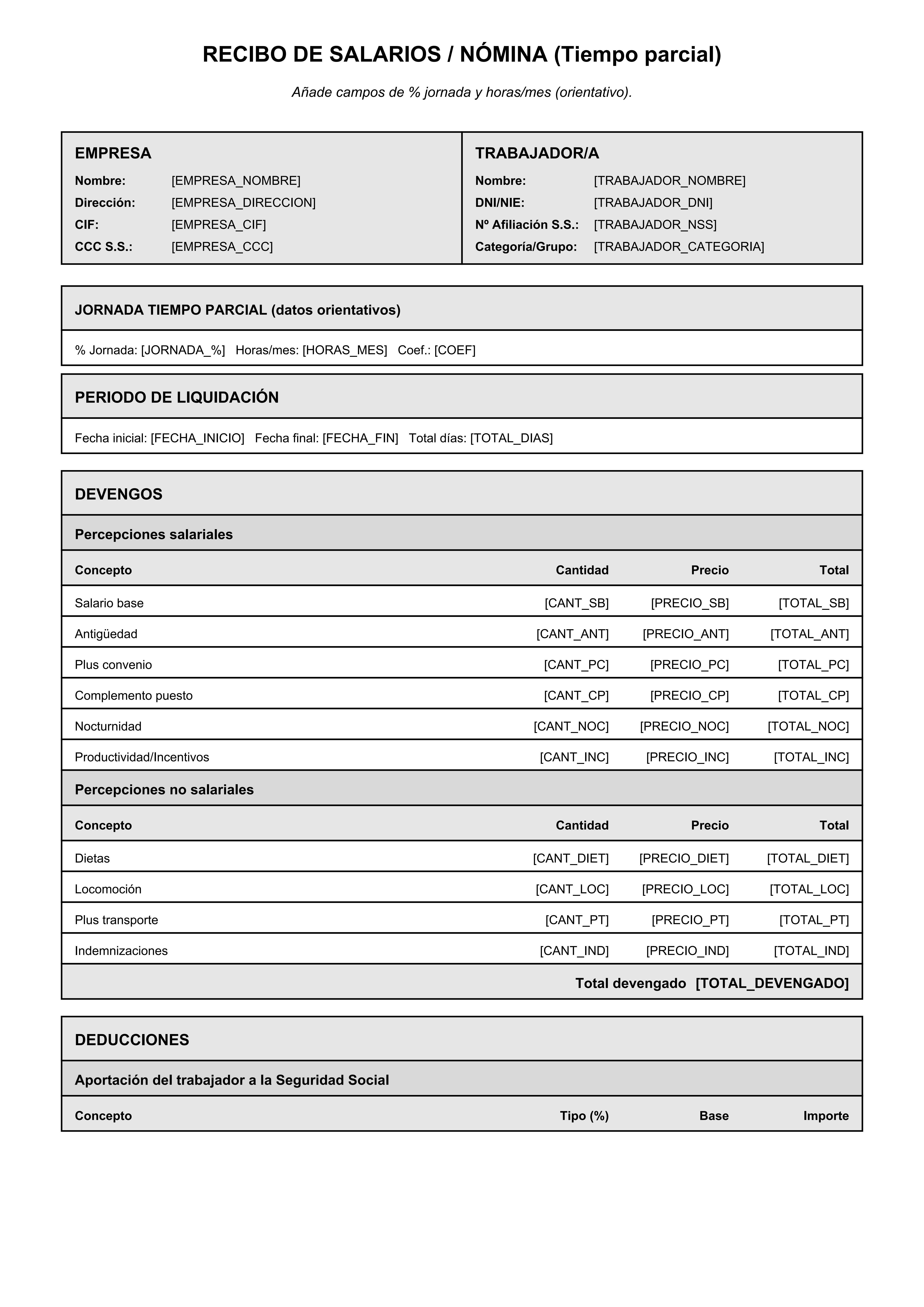 Jornada parcial con proporcionalidad (A4 lista para imprimir)