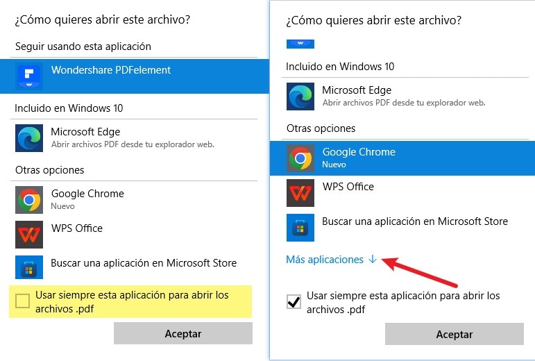 cambiar el lector de archivos PDF predeterminado en Windows 10/11