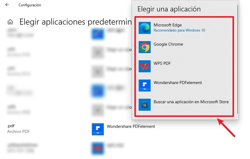 cambiar el lector de archivos PDF predeterminado en Windows 10/11