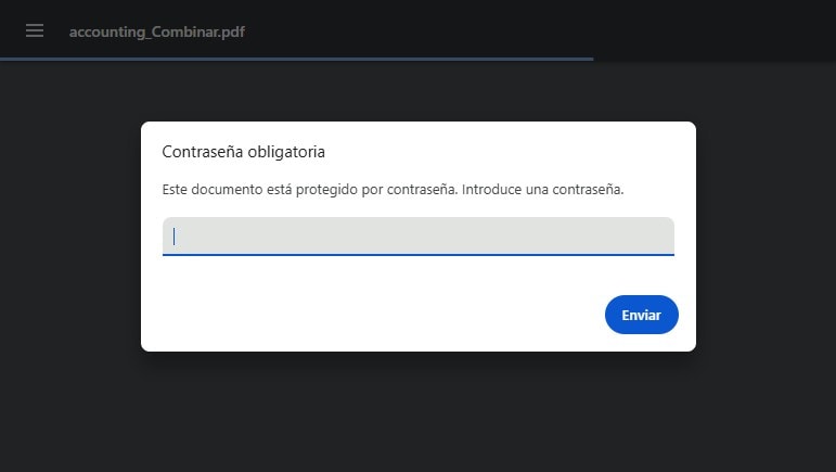 introducir la contraseña para desbloquear el PDF