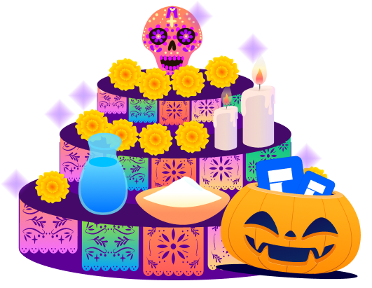 Día de Muertos y Halloween