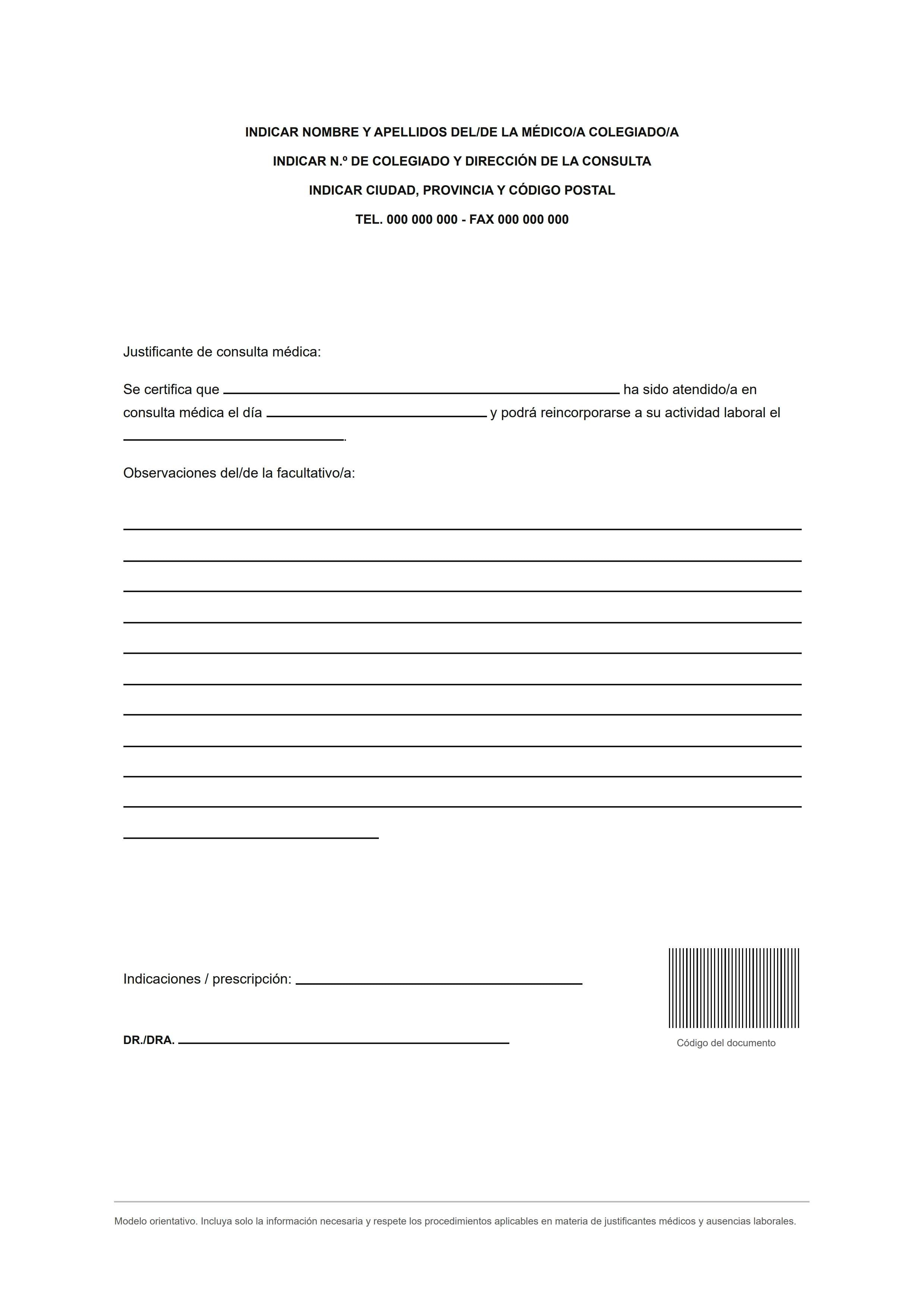 plantilla de nota médica para el trabajo 3
