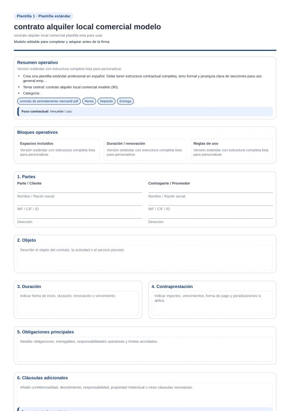 Contrato alquiler local comercial plantilla para descargar
