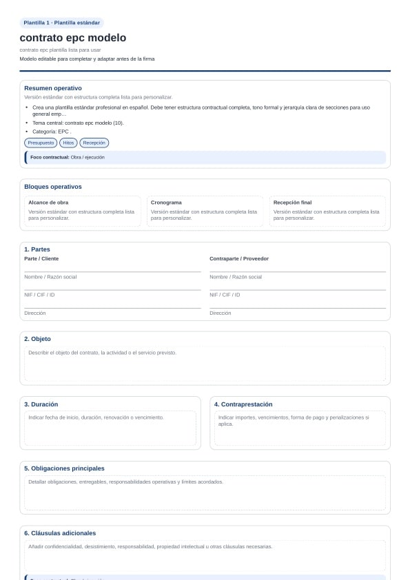 Contrato epc plantilla para descargar