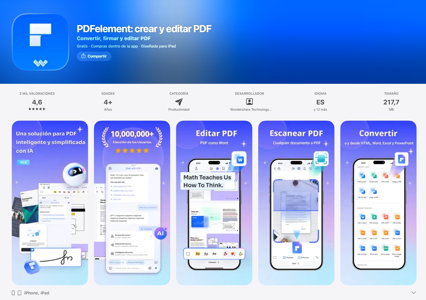 PDFelement para móvil wav a texto