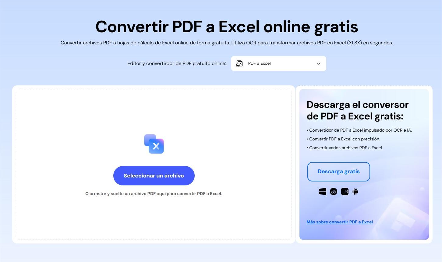 Cómo convertir PDF a Excel online