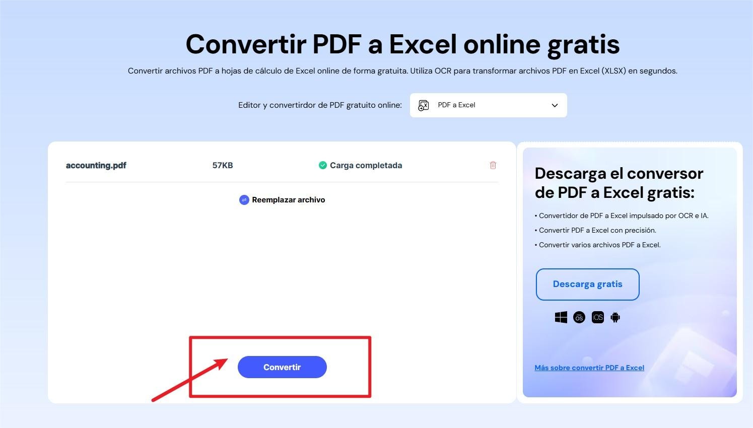 Cómo convertir PDF a Excel online