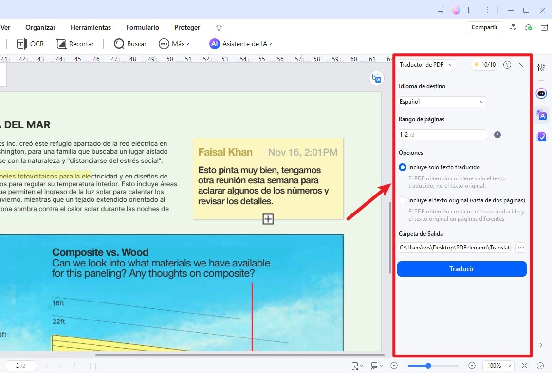 PDFelement translate PDF